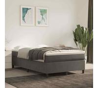 vidaXL Giroletto a Molle con Materasso Grigio Scuro 120x200 cm Velluto