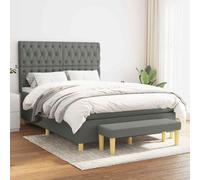 Giroletto a molle con materasso grigio scuro 140x190 cm tessuto