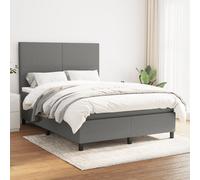 vidaXL Giroletto a Molle con Materasso Grigio Scuro 140x190 cm Tessuto