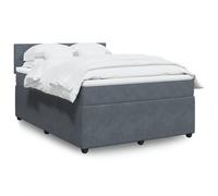 vidaXL Giroletto a Molle con Materasso Grigio Scuro 140x200 cm Velluto