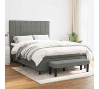 Giroletto a molle con materasso grigio scuro 140x200cm tessuto