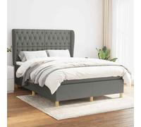 vidaXL Giroletto a Molle con Materasso Grigio Scuro 140x200cm Tessuto
