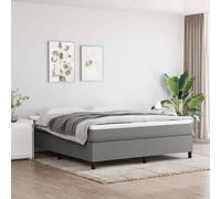 VIDAXL - Giroletto A Molle Con Materasso Grigio Scuro 160x200 Cm Tessuto - SPEDIZIONE GRATUITA