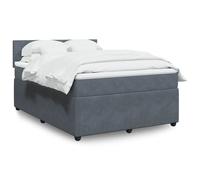 vidaXL Giroletto a Molle con Materasso Grigio Scuro 160x200 cm Velluto