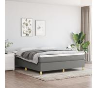 vidaXL Giroletto a Molle con Materasso Grigio Scuro 180x200 cm Tessuto