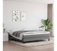 vidaXL Giroletto a Molle con Materasso Grigio Scuro 180x200 cm Tessuto