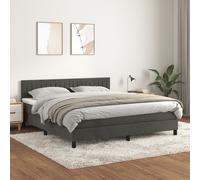 vidaXL Giroletto a Molle con Materasso Grigio Scuro 180x200 cm Velluto