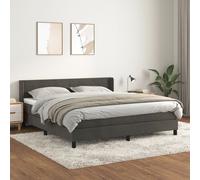 vidaXL Giroletto a Molle con Materasso Grigio Scuro 180x200 cm Velluto