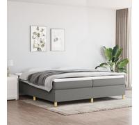 vidaXL Giroletto a Molle con Materasso Grigio Scuro 200x200 cm Tessuto
