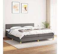 vidaXL Giroletto a Molle con Materasso Grigio Scuro 200x200 cm Tessuto