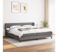 vidaXL Giroletto a Molle con Materasso Grigio Scuro 200x200 cm Tessuto