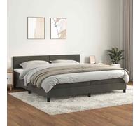VIDAXL - Giroletto A Molle Con Materasso Grigio Scuro 200x200 Cm Velluto - SPEDIZIONE GRATUITA
