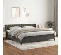 VIDAXL - Giroletto A Molle Con Materasso Grigio Scuro 200x200 Cm Velluto - SPEDIZIONE GRATUITA