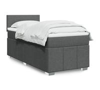 vidaXL Giroletto a Molle con Materasso Grigio Scuro 80x200 cm Tessuto