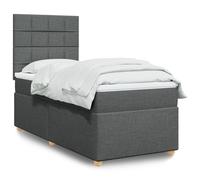 vidaXL Giroletto a Molle con Materasso Grigio Scuro 80x200 cm Tessuto