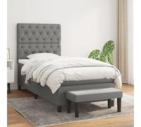 Giroletto a molle con materasso grigio scuro 80x200 cm tessuto