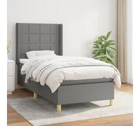 vidaXL Giroletto a Molle con Materasso Grigio Scuro 80x200 cm Tessuto