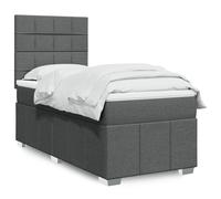 vidaXL Giroletto a Molle con Materasso Grigio Scuro 80x200 cm Tessuto