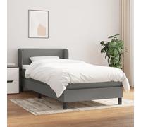 vidaXL Giroletto a Molle con Materasso Grigio Scuro 80x200 cm Tessuto