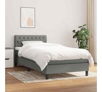 vidaXL Giroletto a Molle con Materasso Grigio Scuro 90x190 cm Tessuto