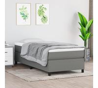 vidaXL Giroletto a Molle con Materasso Grigio Scuro 90x190 cm Tessuto