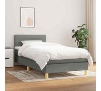 vidaXL Giroletto a Molle con Materasso Grigio Scuro 90x200 cm Tessuto