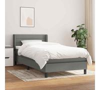 vidaXL Giroletto a Molle con Materasso Grigio Scuro 90x200 cm Tessuto