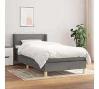 vidaXL Giroletto a Molle con Materasso Grigio Scuro 90x200 cm Tessuto