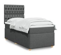 vidaXL Giroletto a Molle con Materasso Grigio Scuro 90x200 cm Tessuto