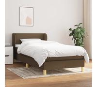vidaXL Giroletto a Molle con Materasso Marrone Scuro 100x200cm Tessuto