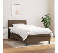 vidaXL Giroletto a Molle con Materasso Marrone Scuro 100x200cm Tessuto