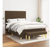 vidaXL Giroletto a Molle con Materasso Marrone Scuro 140x190cm Tessuto