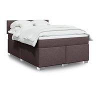 vidaXL Giroletto a Molle con Materasso Marrone Scuro 140x200cm Tessuto