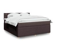vidaXL Giroletto a Molle con Materasso Marrone Scuro 180x200cm Tessuto