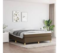 vidaXL Giroletto a Molle con Materasso Marrone Scuro 180x200cm Tessuto