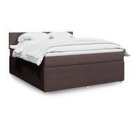 vidaXL Giroletto a Molle con Materasso Marrone Scuro 180x200cm Tessuto