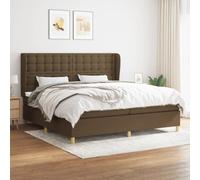 vidaXL Giroletto a Molle con Materasso Marrone Scuro 200x200cm Tessuto