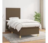 vidaXL Giroletto a Molle con Materasso Marrone Scuro 80x200 cm Tessuto