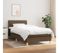 vidaXL Giroletto a Molle con Materasso Marrone Scuro 90x190cm Tessuto