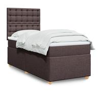 vidaXL Giroletto a Molle con Materasso Marrone Scuro 90x190cm Tessuto