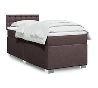 vidaXL Giroletto a Molle con Materasso Marrone Scuro 90x190cm Tessuto