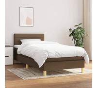 VidaXL Giroletto a Molle con Materasso Marrone Scuro 90x190cm Tessuto