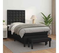 vidaXL Giroletto a Molle con Materasso Nero 100x200 cm in Similpelle