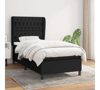 VIDAXL - Giroletto A Molle Con Materasso Nero 100x200 Cm In Tessuto - SPEDIZIONE GRATUITA