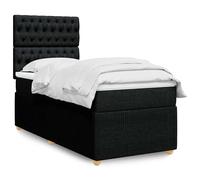 vidaXL Giroletto a Molle con Materasso Nero 100x200 cm in Tessuto