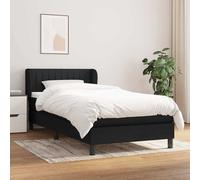 vidaXL Giroletto a Molle con Materasso Nero 100x200 cm in Tessuto