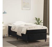 vidaXL Giroletto a Molle con Materasso Nero 100x200 cm in Velluto