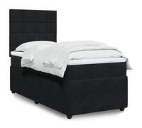 vidaXL Giroletto a Molle con Materasso Nero 100x200 cm in Velluto