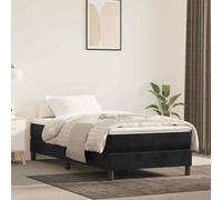 vidaXL Giroletto a Molle con Materasso Nero 100x200 cm in Velluto