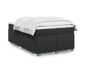 vidaXL Giroletto a Molle con Materasso Nero 120x190 cm in Similpelle